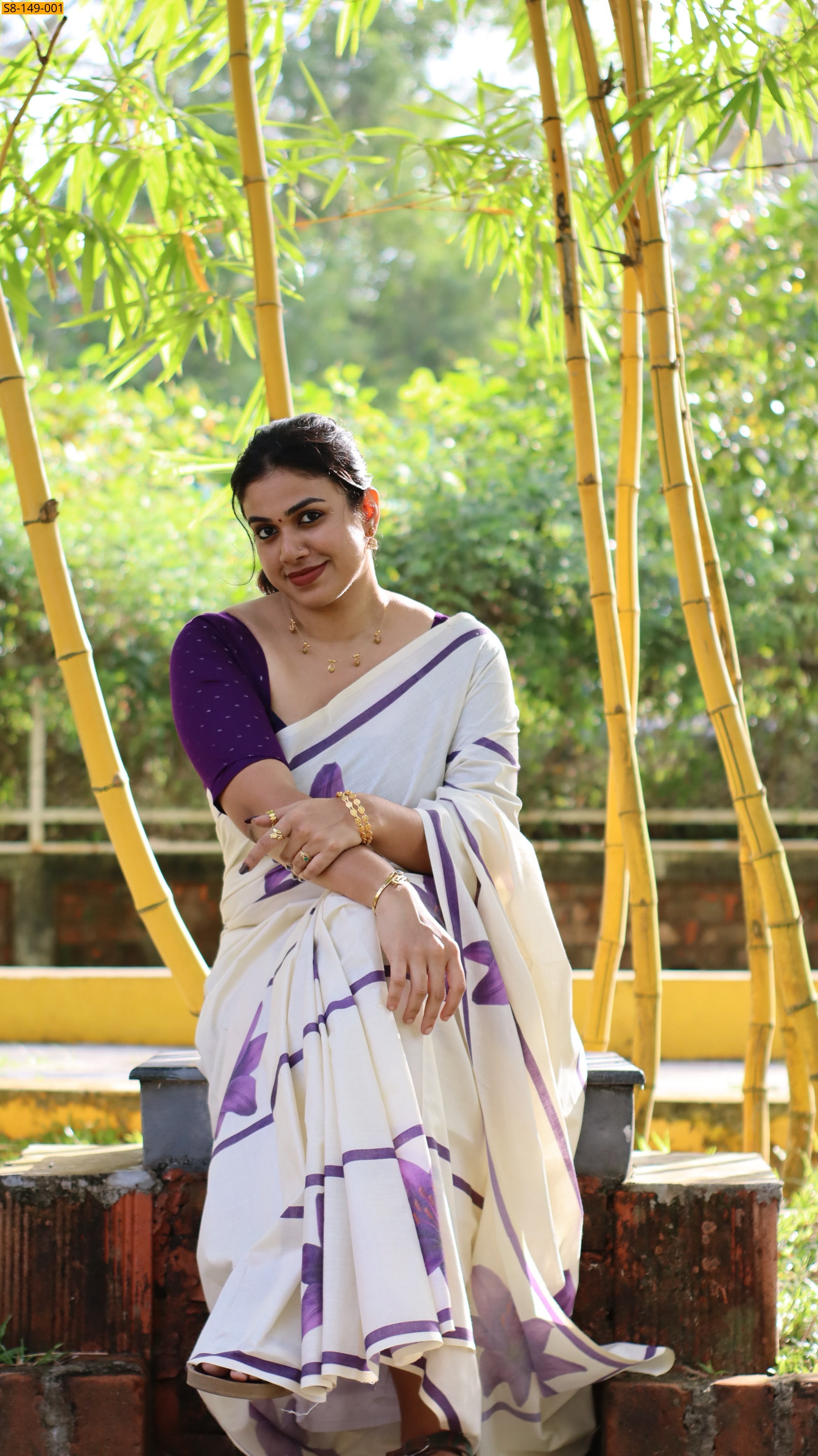 White Fancy Cotton Saree