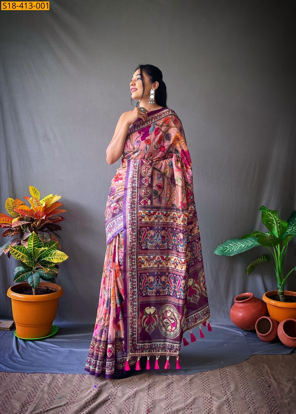 Sandal Fancy Cotton Sarees